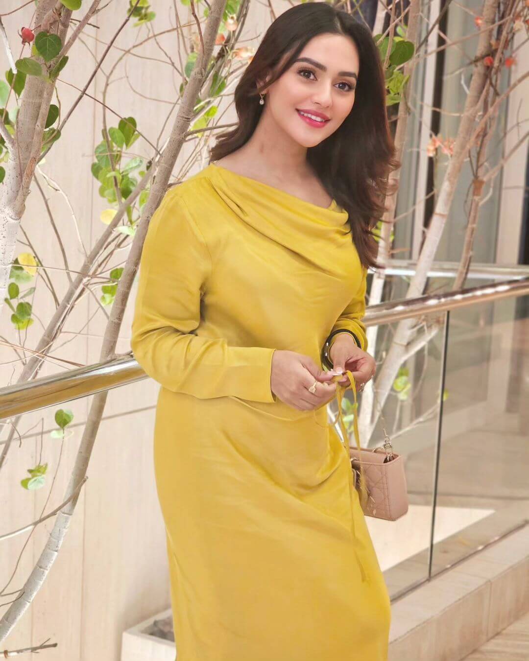 Nusrat Faria Yellow Dress
